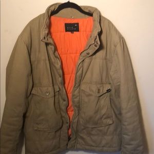 Men’s Quicksilver khaki&down lined jacket Xl